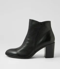 Women TOP END Boots-Tingly Black Leather Ankle Boots