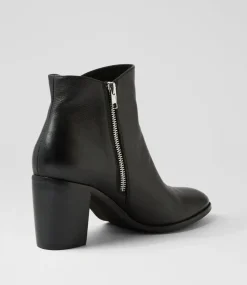 Women TOP END Boots-Tingly Black Leather Ankle Boots