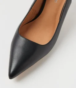 Women DIANA FERRARI Heels-Tiyena Black Leather Heels