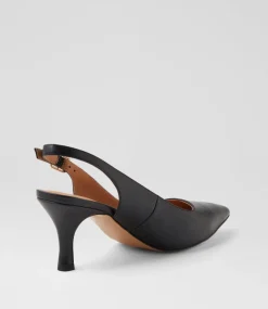 Women DIANA FERRARI Heels-Tiyena Black Leather Heels