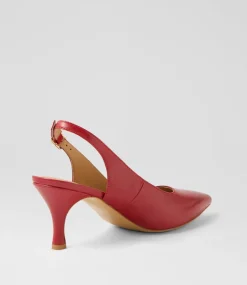 Women DIANA FERRARI Heels-Tiyena Deep Red Leather Heels