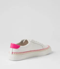 Women DIANA FERRARI Sneakers-Toldu White Fuchsia Leather Patent Sneakers