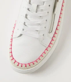 Women DIANA FERRARI Sneakers-Toldu White Fuchsia Leather Patent Sneakers