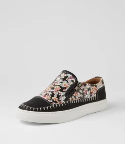 Women I LOVE BILLY Sneakers-Tonki Black Floral Sneakers