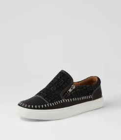 Women I LOVE BILLY Sneakers-Tonki Black Tweed Fabric Sneakers