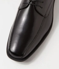 COLORADO Dress Shoes-Tony Black Leather Lace Up Flats