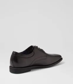 COLORADO Dress Shoes-Tony Black Leather Lace Up Flats