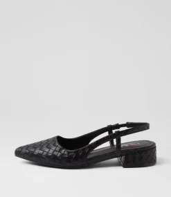 Women I LOVE BILLY Flats-Torranzi Black Emboss Flat Shoes