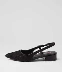 Women I LOVE BILLY Flats-Torranzi Black Fabric Flat Shoes