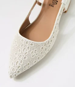 Women I LOVE BILLY Flats-Torranzi White Fabric Flat Shoes