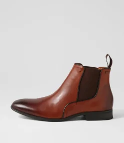 COLORADO Boots|Dress Shoes-Torrent Cognac Leather Chelsea Boots
