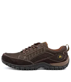 COLORADO Casuals-Tory Dark Brown Leather Flat Shoes