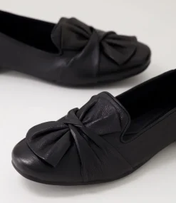Women DIANA FERRARI Flats-Toskena Black Leather Ballet Flats
