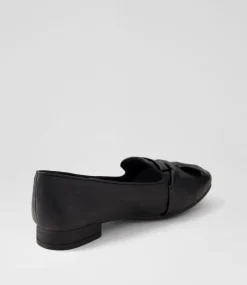 Women DIANA FERRARI Flats-Toskena Black Leather Ballet Flats