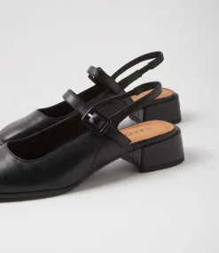 Women SUPERSOFT Flats|Comfort-Tracei Black Leather Heels