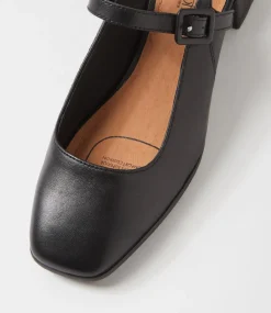 Women SUPERSOFT Flats|Comfort-Tracei Black Leather Heels