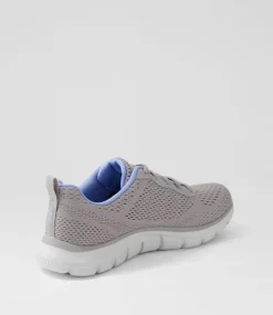 Women SKECHERS Sneakers-Track New Staple Grey Blue Fabric Sneakers