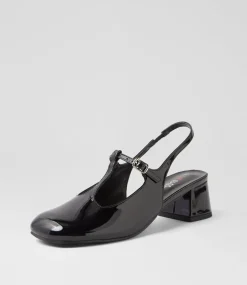 Women I LOVE BILLY Heels-Treatie Black Patent Pu Heels