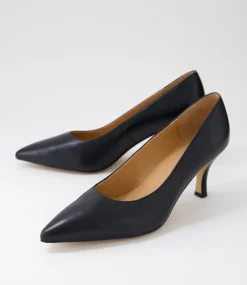 Women DIANA FERRARI Dress|Heels-Trevee Black Leather Heels