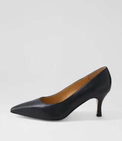 Women DIANA FERRARI Dress|Heels-Trevee Black Leather Heels