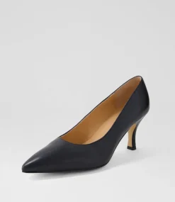 Women DIANA FERRARI Dress|Heels-Trevee Black Leather Heels