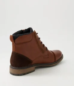 C88 by COLORADO Boots|Casuals-Troy Cognac Lace Up Boots