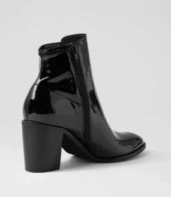 Women TOP END Boots-Tuluv Black Leather Stretch Ankle Boots