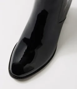 Women TOP END Boots-Tuluv Black Leather Stretch Ankle Boots