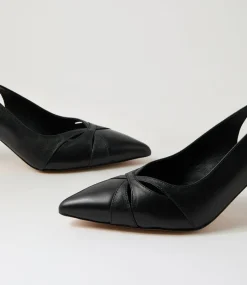 Women DIANA FERRARI Heels-Tunder Black Leather Heels