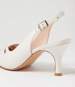 Women DIANA FERRARI Heels-Tunder White Leather Heels