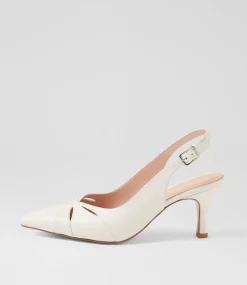 Women DIANA FERRARI Heels-Tunder White Leather Heels
