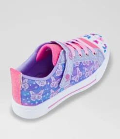 SKECHERS Sport School Shoes-Twinkle Sparks Junior Lavender Multi Sneakers
