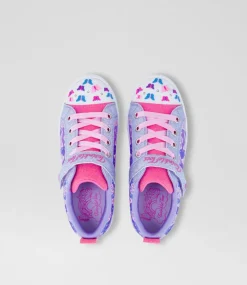 SKECHERS Sport School Shoes-Twinkle Sparks Junior Lavender Multi Sneakers