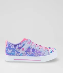 SKECHERS Sport School Shoes-Twinkle Sparks Junior Lavender Multi Sneakers