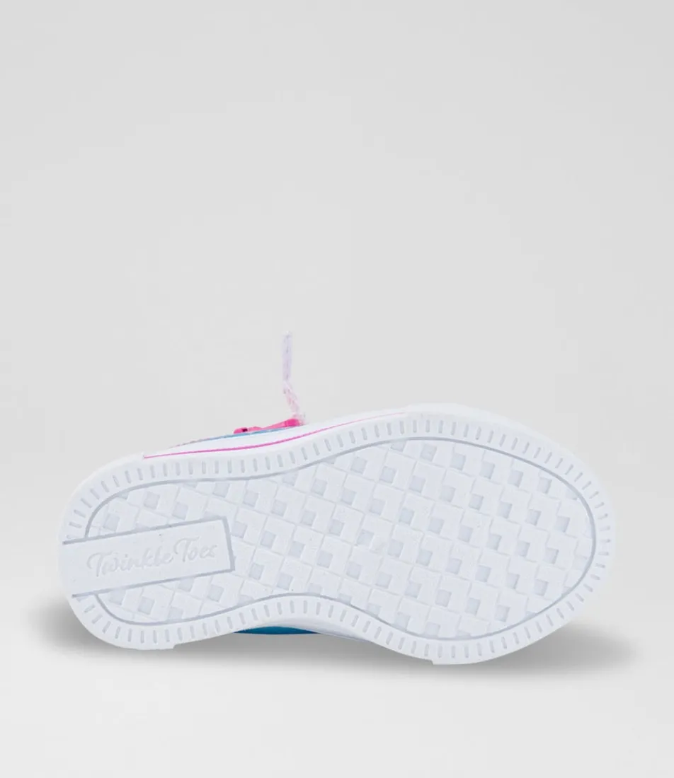 SKECHERS Sport School Shoes-Twinkle Sparks Toddler Pink Purple Blue Canvas Fabric Sneakers
