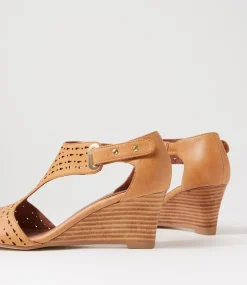 Women ISABELLA ROSSI Heels|Sandals-Udola Tan Leather Sandals