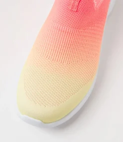 Women SKECHERS Sneakers-Ultra Flex 3 Beauty Blend Neon Pink Yellow Mesh Sneakers