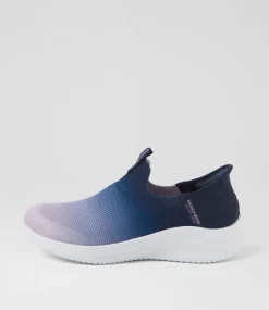Women SKECHERS Sneakers-Ultra Flex 3 Beauty Blend Navy Lavender Mesh Sneakers