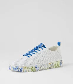 Women I LOVE BILLY Flats-Ulupna White Cobalt Daisy Flat Shoes
