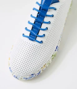 Women I LOVE BILLY Flats-Ulupna White Cobalt Daisy Flat Shoes