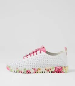 Women I LOVE BILLY Flats-Ulupna White Fuchsia Rose Flat Shoes