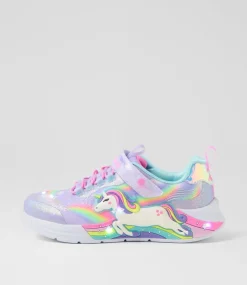 SKECHERS Sport School Shoes-Unicorn Chaser Infant Lavender Multi Mesh Sneakers