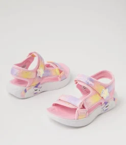 SKECHERS Sport School Shoes-Unicorn Dream Sandal Jnr Light Pink Multi Fabric Sneakers