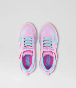 SKECHERS Sport School Shoes-Unicorn Dreams Junior Pink Turquoise Sneakers