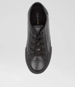 COLORADO Sport School Shoes|Senior School Shoes-Universe Black Leather Sneakers
