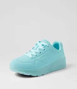 SKECHERS Sport School Shoes-Uno Ice Junior Turquoise Sneakers