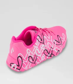 SKECHERS Sport School Shoes-Uno Lite Junior Hot Pink Fabric Sneakers
