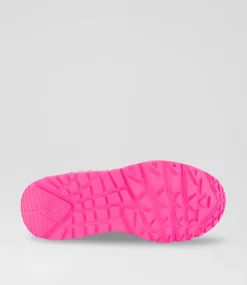 SKECHERS Sport School Shoes-Uno Lite Junior Hot Pink Fabric Sneakers