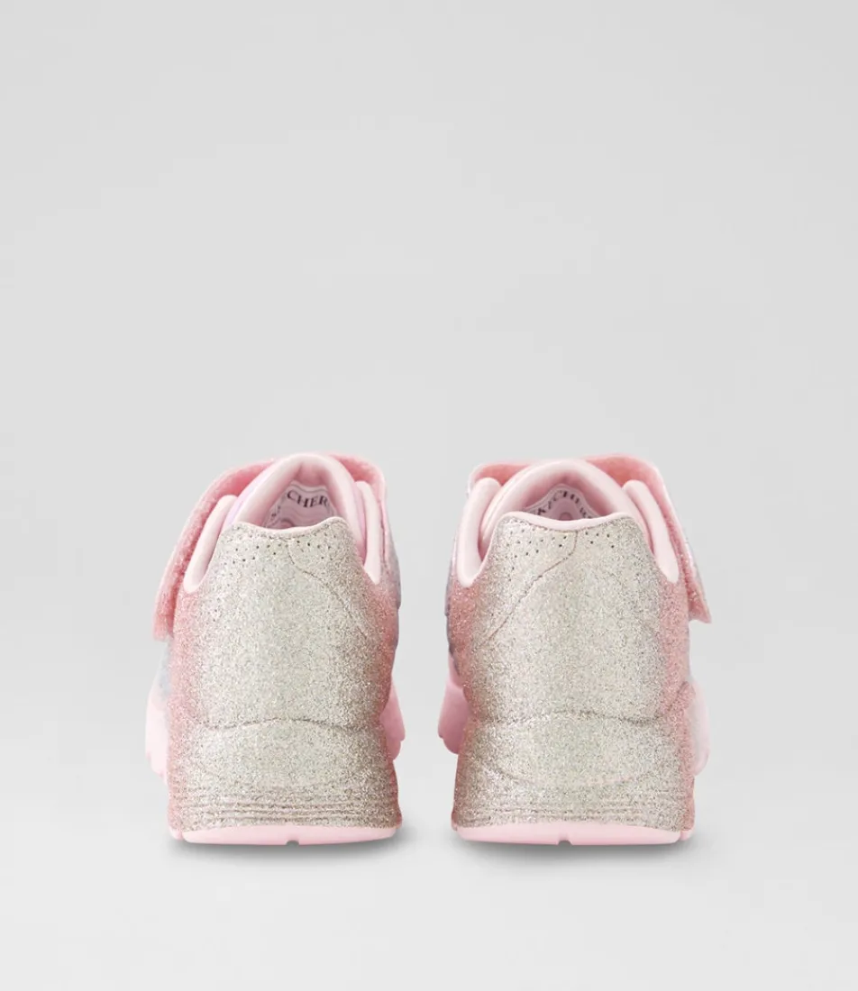 SKECHERS Sport School Shoes-Uno Lite Junior Metallic Light Pink Multi Sneakers