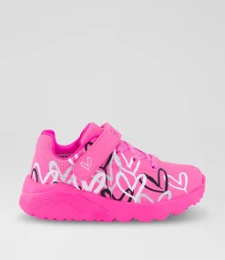 SKECHERS Sport School Shoes-Uno Lite Toddler Hot Pink Multi Sneakers